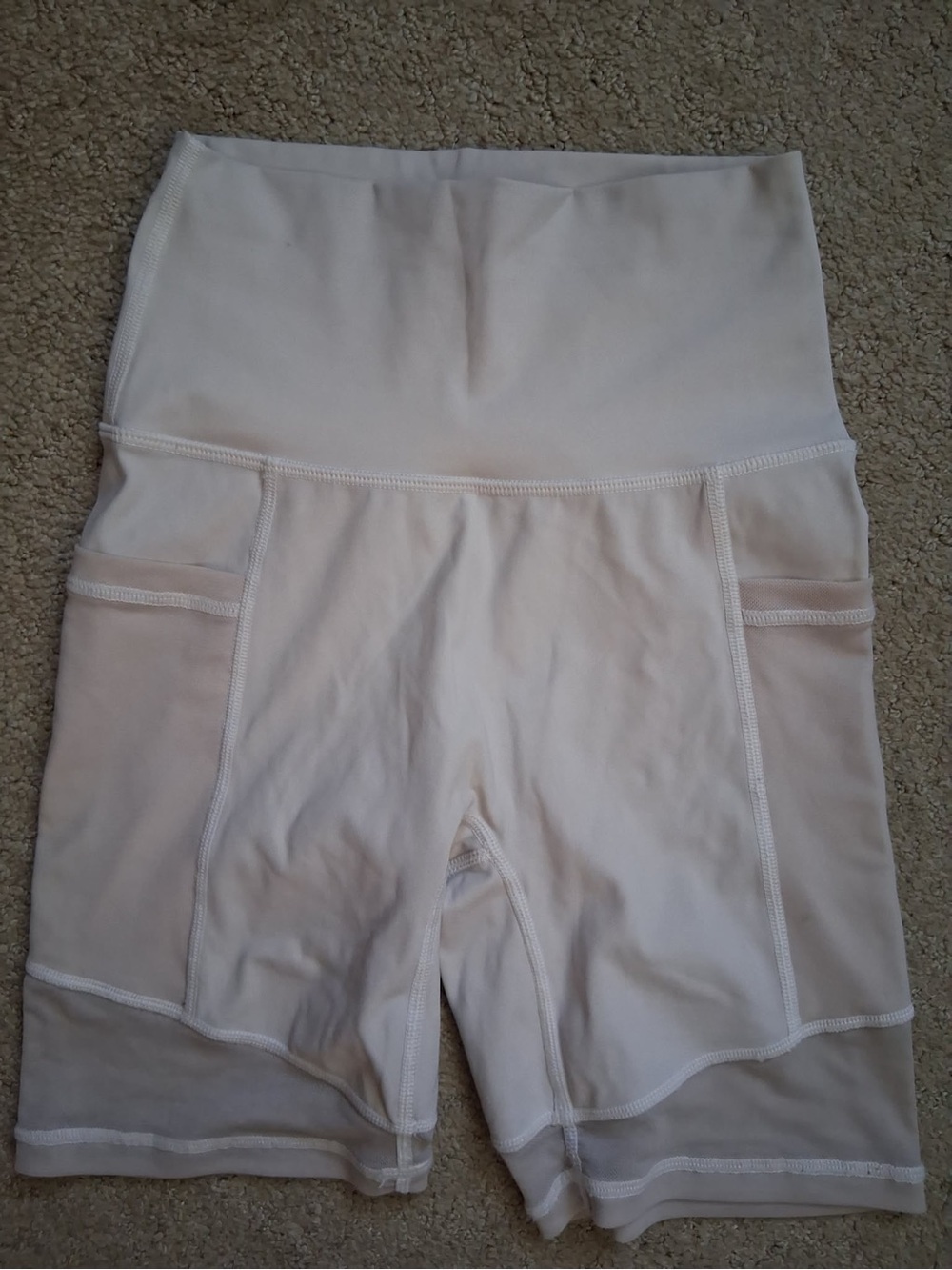 aerie High-Waist Bike Shorts in Cream